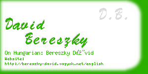 david bereszky business card
